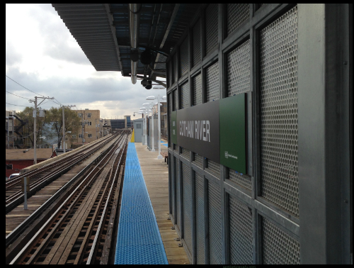 Does Gotham have better public transit than Chicago? Picture of Lawrence red line station transformed to Green River station for Batman vs. Superman filming.