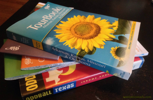 picture of guidebooks for epic road trip
