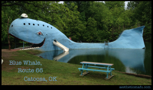 Giant blue whale sculpture in Catoosa Oklahoma on Route 66